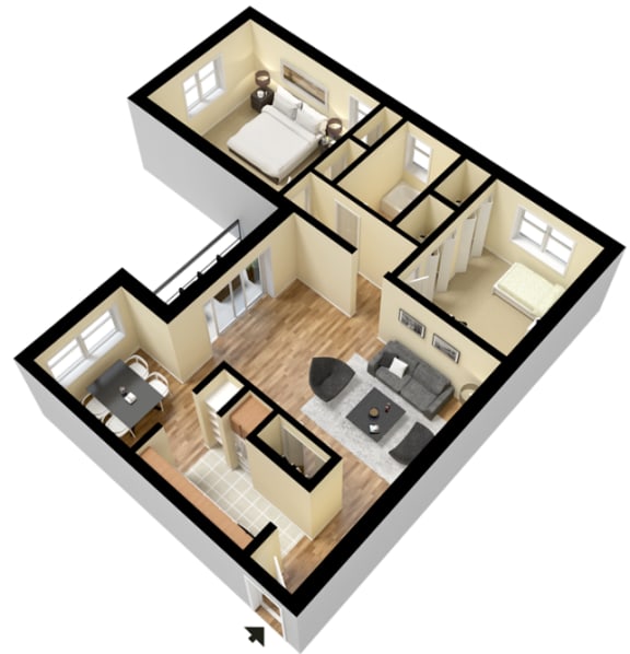 Floor Plans of Croftwood Apartments in Feasterville Trevose, PA